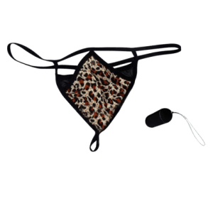 LEOPARD GRAIN UNDERWEAR REMOTE CONTROL VIBRATING T-BACK VP-002