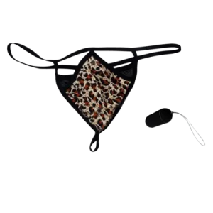 LEOPARD GRAIN UNDERWEAR REMOTE CONTROL VIBRATING T-BACK VP-002